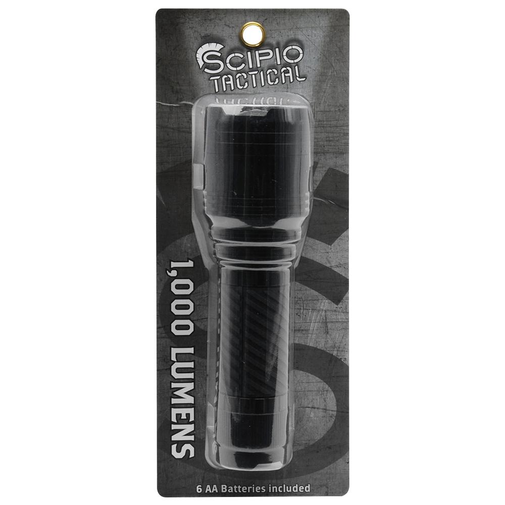 Scipio Tactical LED Flashlight 1903022R - 1000 Lumens 3-Mode Light Beam - Black. Picture 7