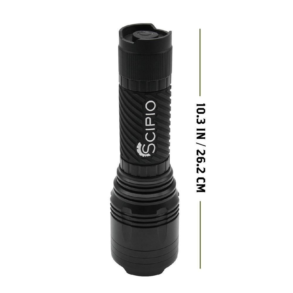 Scipio Tactical LED Flashlight 1903022R - 1000 Lumens 3-Mode Light Beam - Black. Picture 4