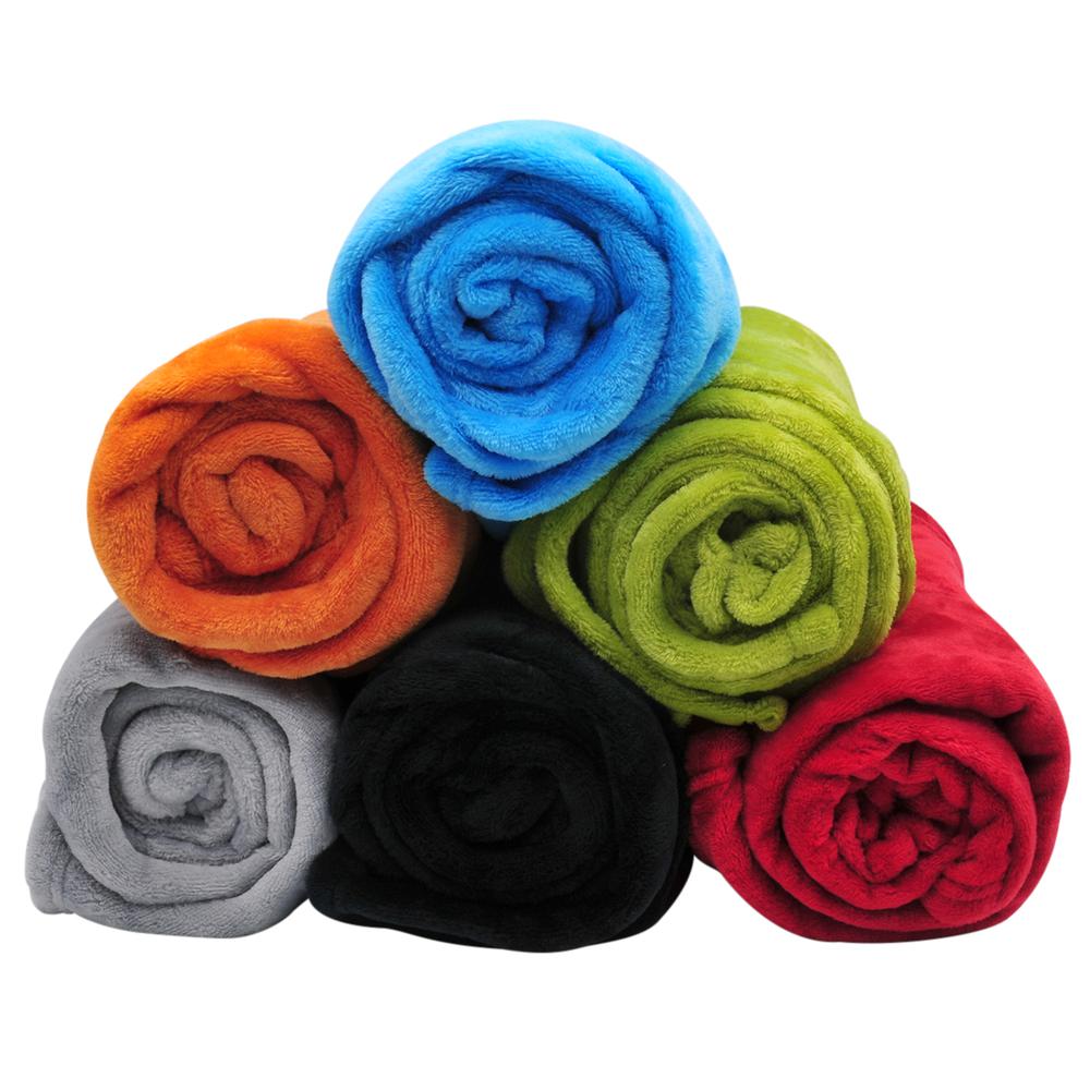 BlackCanyon Outfitters Plush Rolled Throw 4 Foot by 5 Foot BC018009 - Throw Blanket for Couch or Car and Travel - Assorted Colors. Picture 1