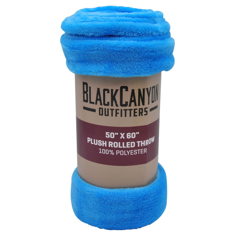 BlackCanyon Outfitters Plush Rolled Throw 4 Foot by 5 Foot BC018009 - Throw Blanket for Couch or Car and Travel - Assorted Colors. Picture 3
