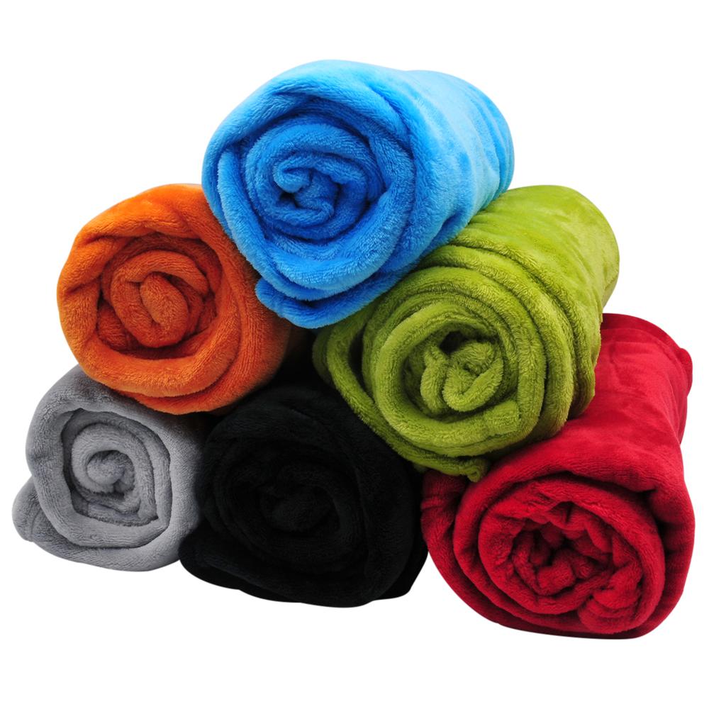 BlackCanyon Outfitters Plush Rolled Throw 4 Foot by 5 Foot BC018009 - Throw Blanket for Couch or Car and Travel - Assorted Colors. Picture 2