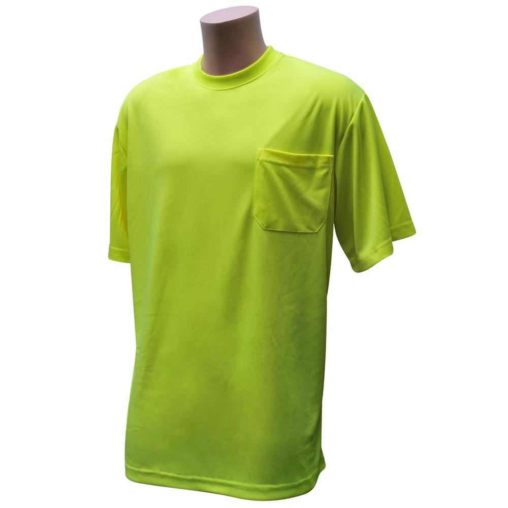 NON RATED SS POCKET TEE HIVIS/ LIME 2X. Picture 1