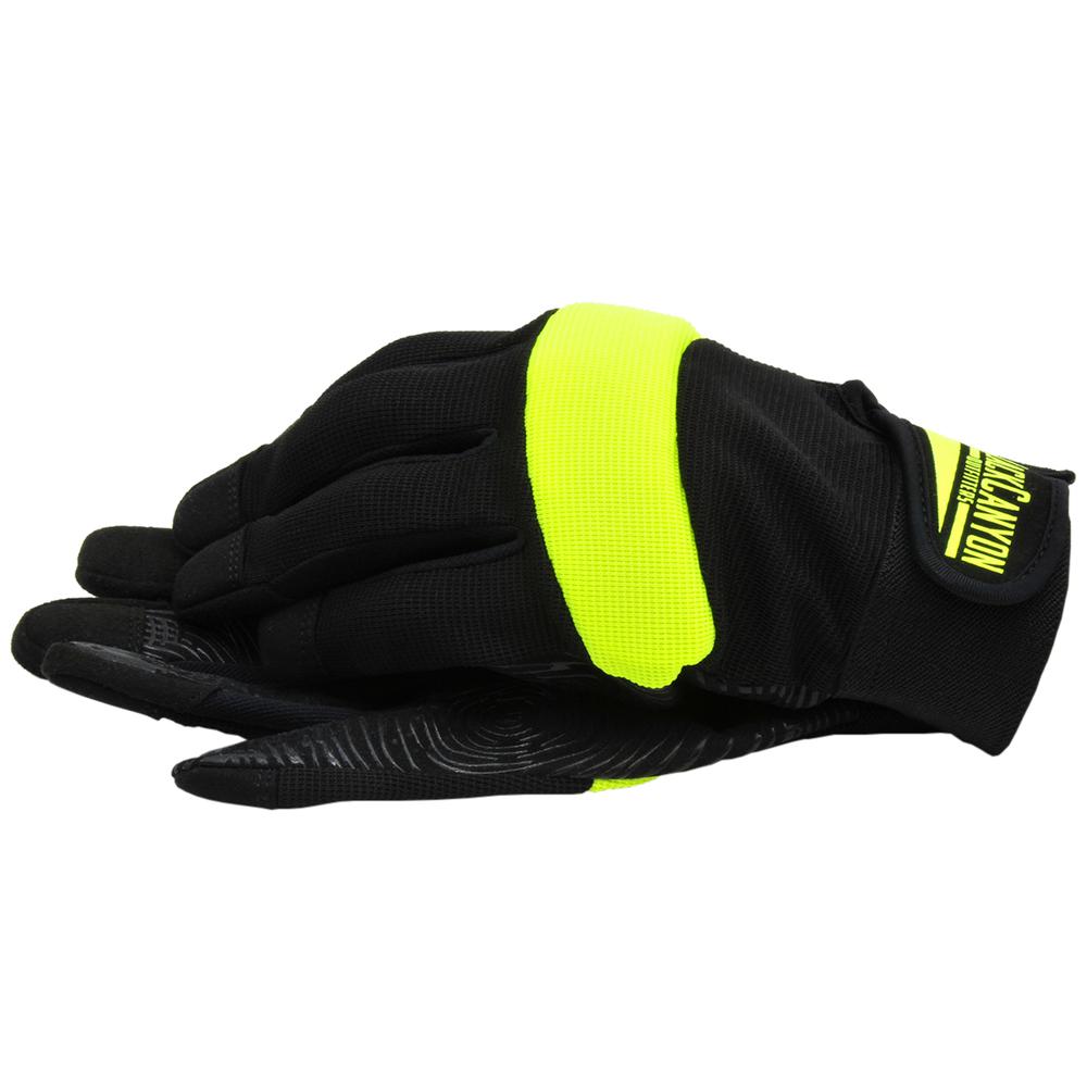 Black Canyon Safety Work Gloves Hi-Vis Hi-Dexterity Synthetic Leather w Padded Knuckles Silicone Grip Large BHG621L. Picture 1