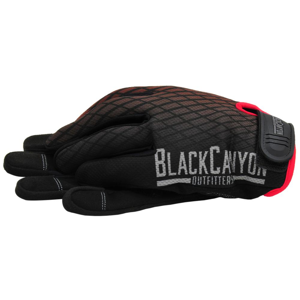 Black Canyon Outfitters Safety Work Gloves Hi-Vis Hi-Dexterity Synthetic Leather w Padded Back Large BHG622L. Picture 1