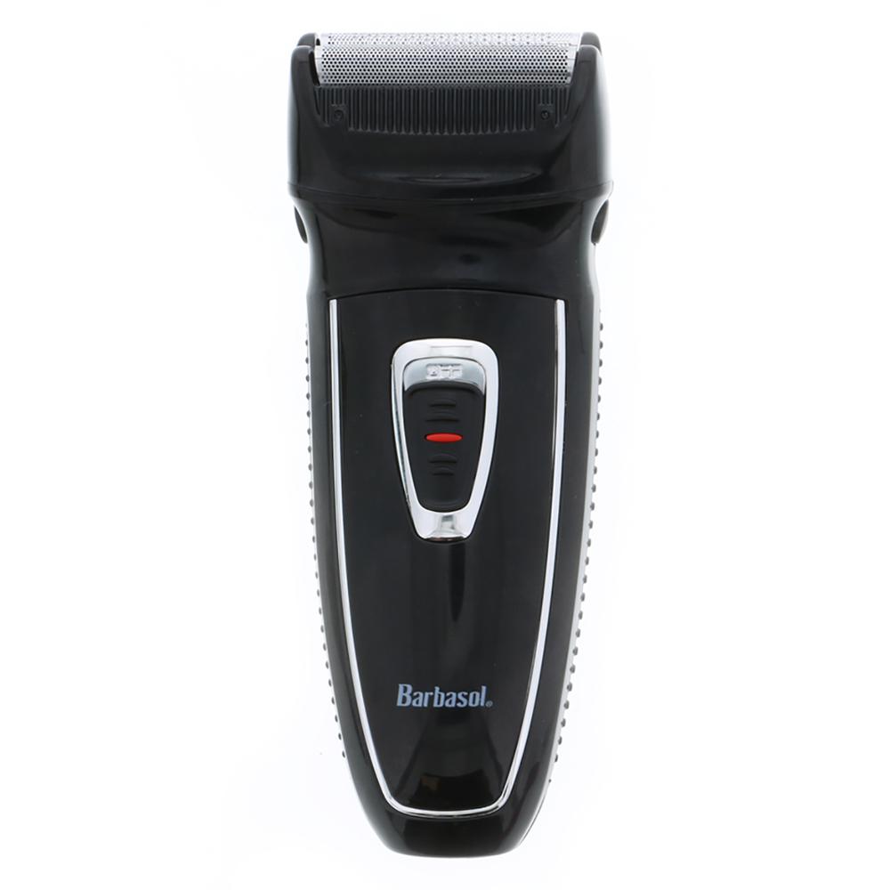 Barbasol Mens Rechargeable Electric Foil Shaver and Pop Up Trimmer - Black. Picture 1