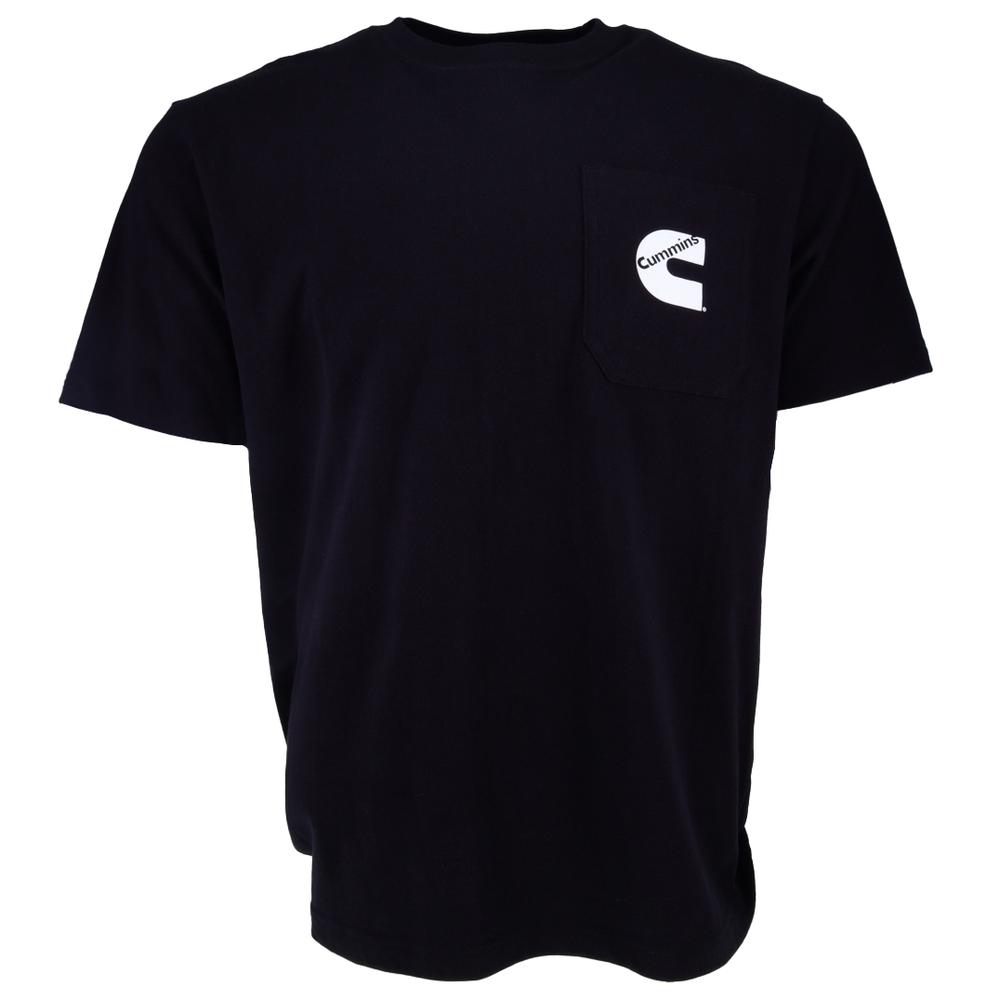 Cummins Unisex T-Shirt Short Sleeve Black Cotton Pocket Tee CMN4749  - 2XL. Picture 1