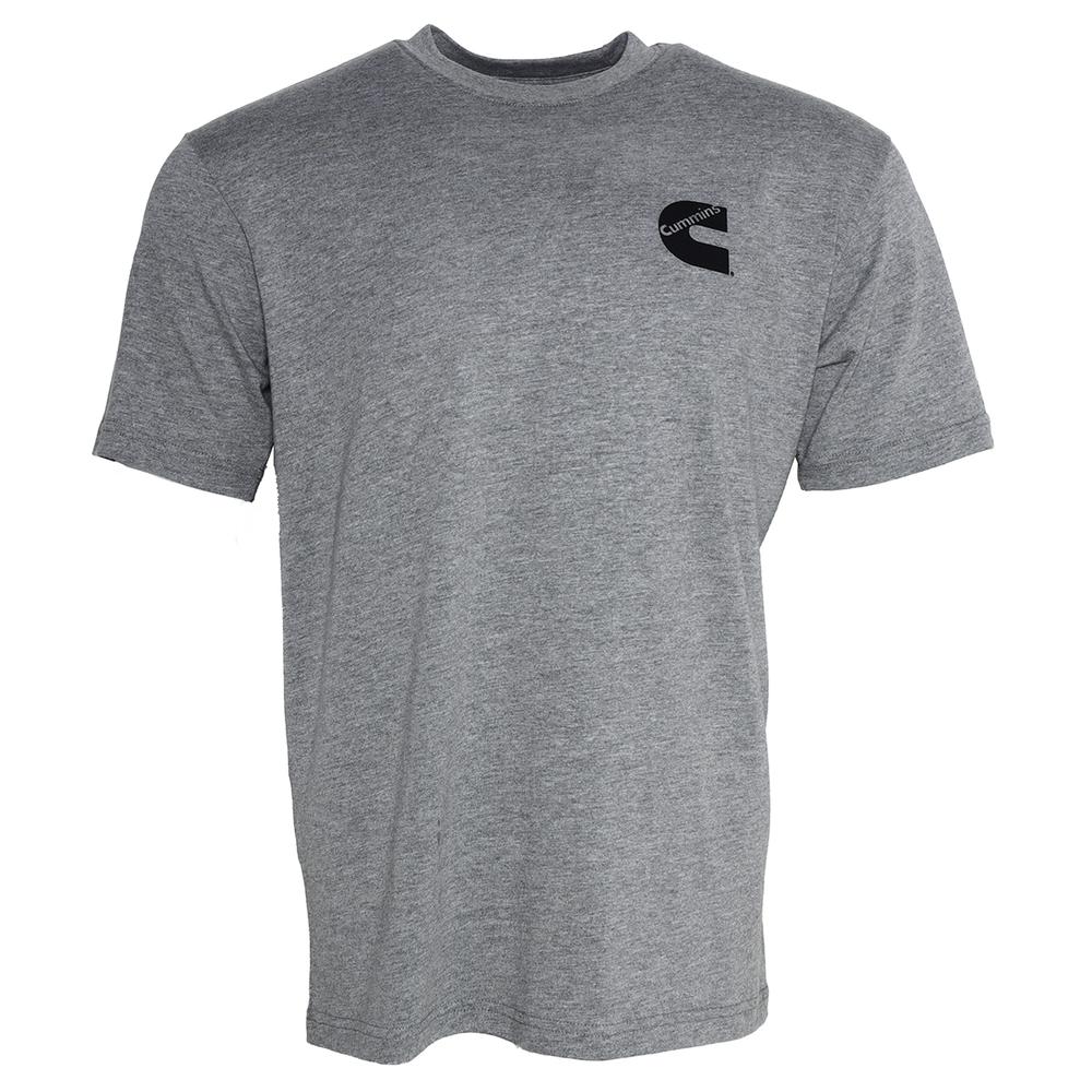 Cummins Unisex T-Shirt Short Sleeve Sport Gray Cotton Blend Tagless Tee CMN4768 - Large. Picture 1