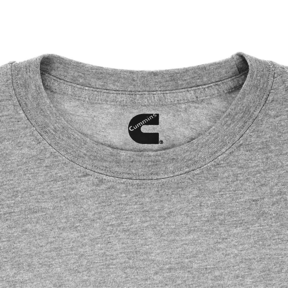 Cummins Unisex T-Shirt Short Sleeve Sport Gray Cotton Blend Tagless Tee CMN4768 - Large. Picture 3