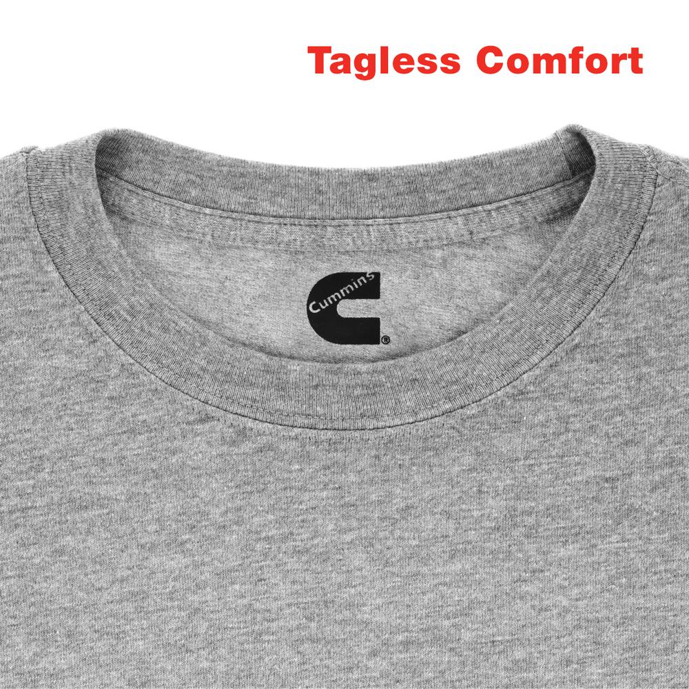 Cummins Unisex T-Shirt Short Sleeve Sport Gray Cotton Blend Tagless Tee CMN4768 - Large. Picture 4