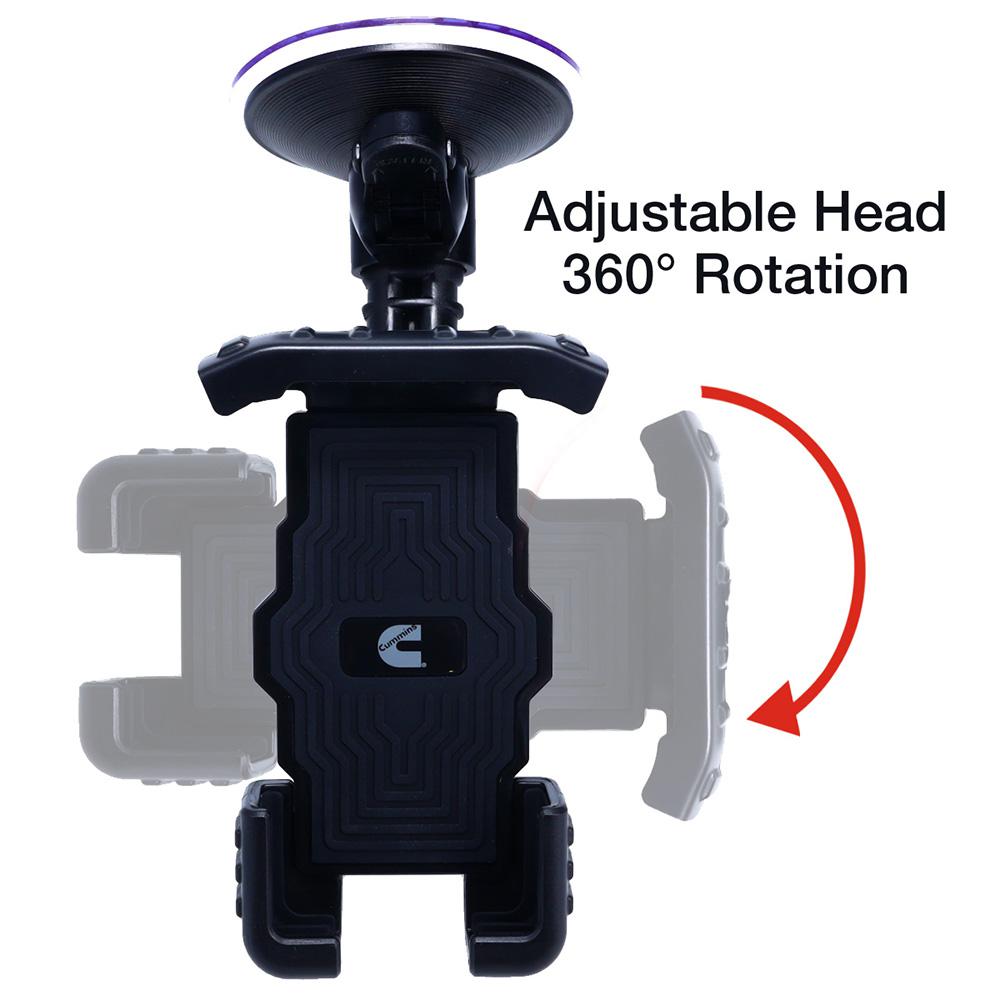 Cummins Windshield Phone Mount CMNWSPH - Suction Cup Phone Holder for Car or Truck Window Universal Fit - Black. Picture 4