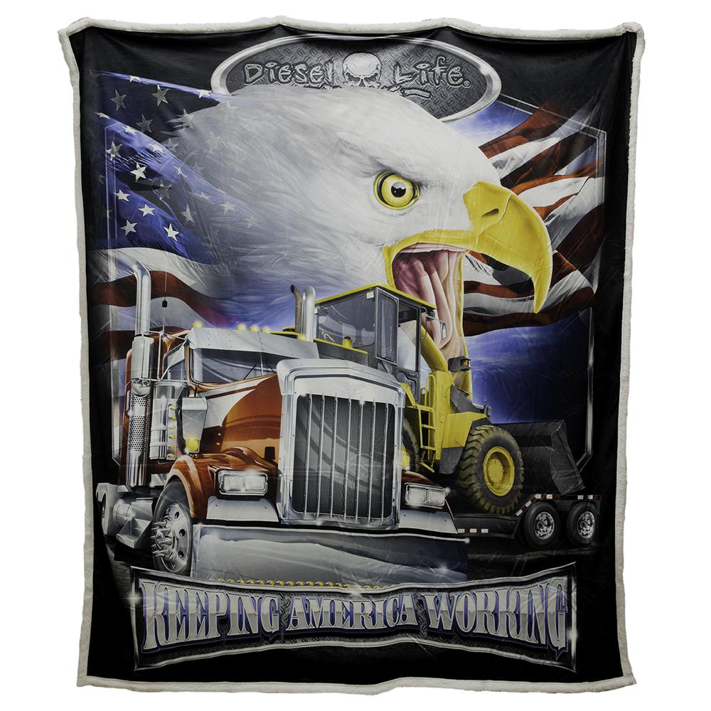 Keep American Working Sherpa Throw. Picture 1
