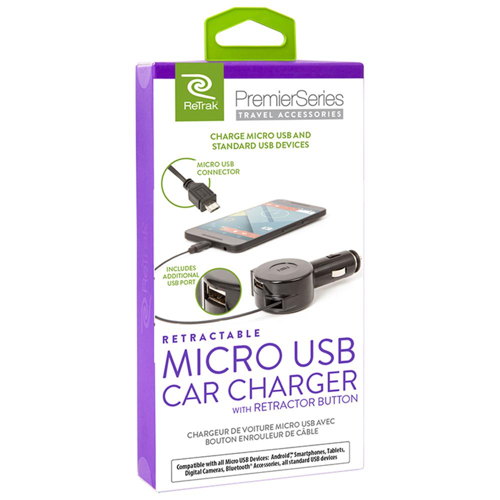 Micro USB Retractable Car Charger. Picture 2