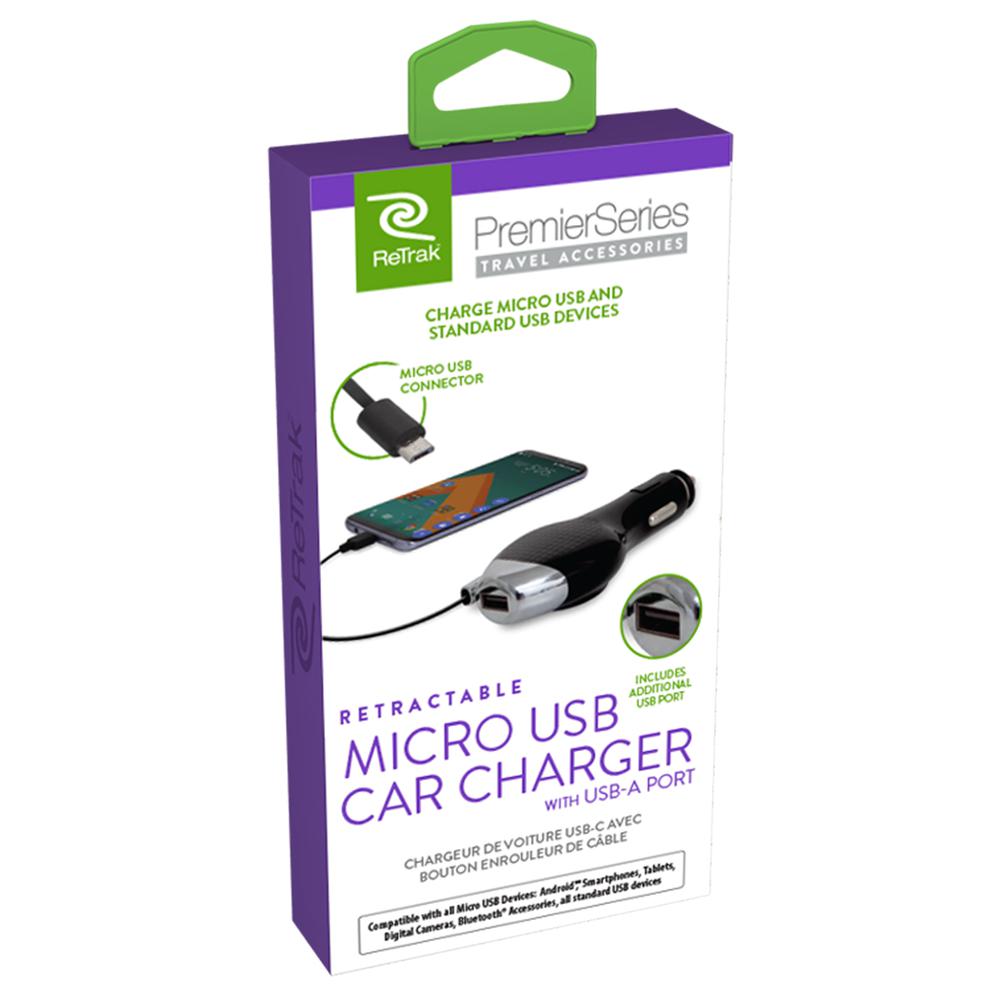 Micro USB Retractable Car Charger. Picture 3
