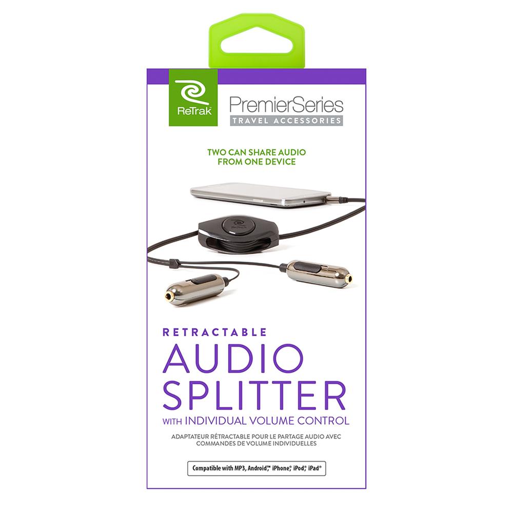 Premier Retractable Audio Splitter Cable. Picture 3