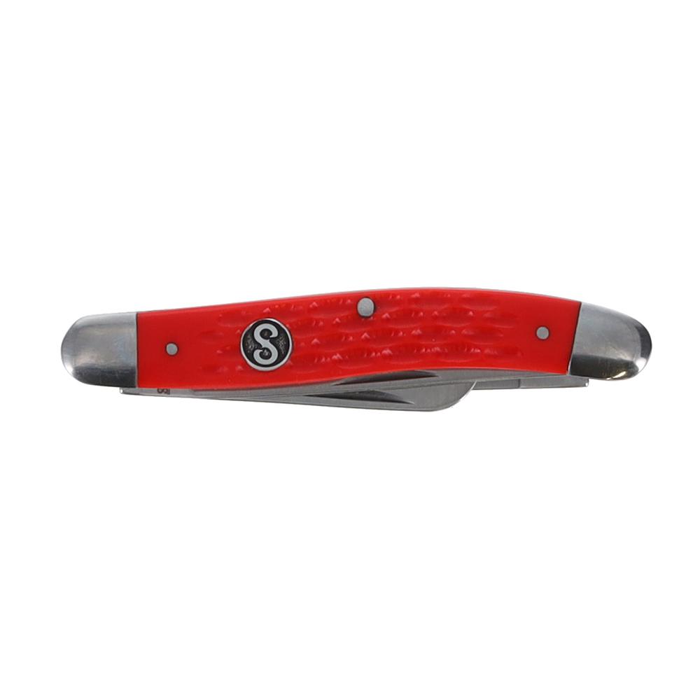 Scipio 3-Blade Stockman Pocket Knife FCC0001JRD - 3.5-Inch Folding Knife Multi-Blade Small Portable Knife - Red. Picture 1