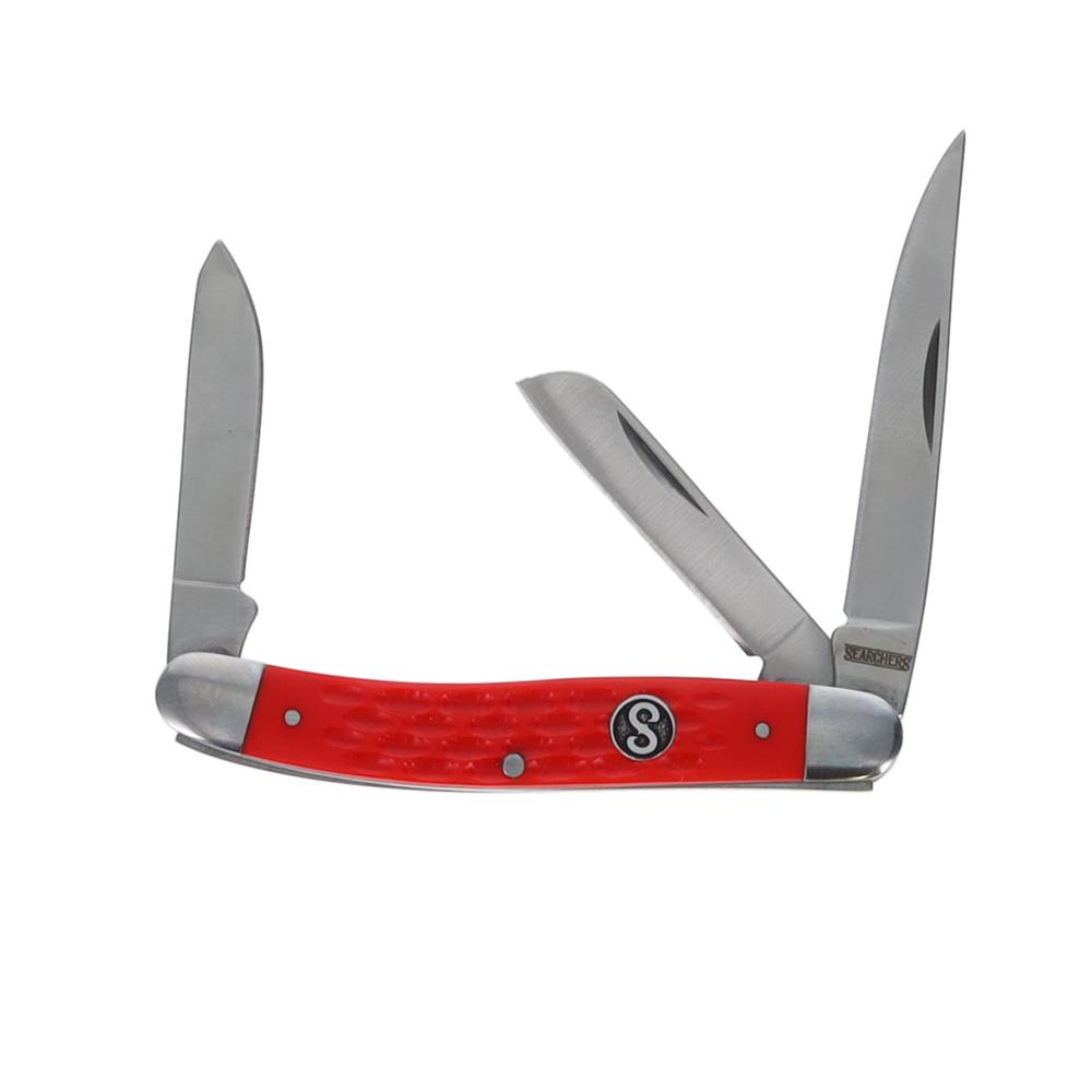Scipio 3-Blade Stockman Pocket Knife FCC0001JRD - 3.5-Inch Folding Knife Multi-Blade Small Portable Knife - Red. Picture 3