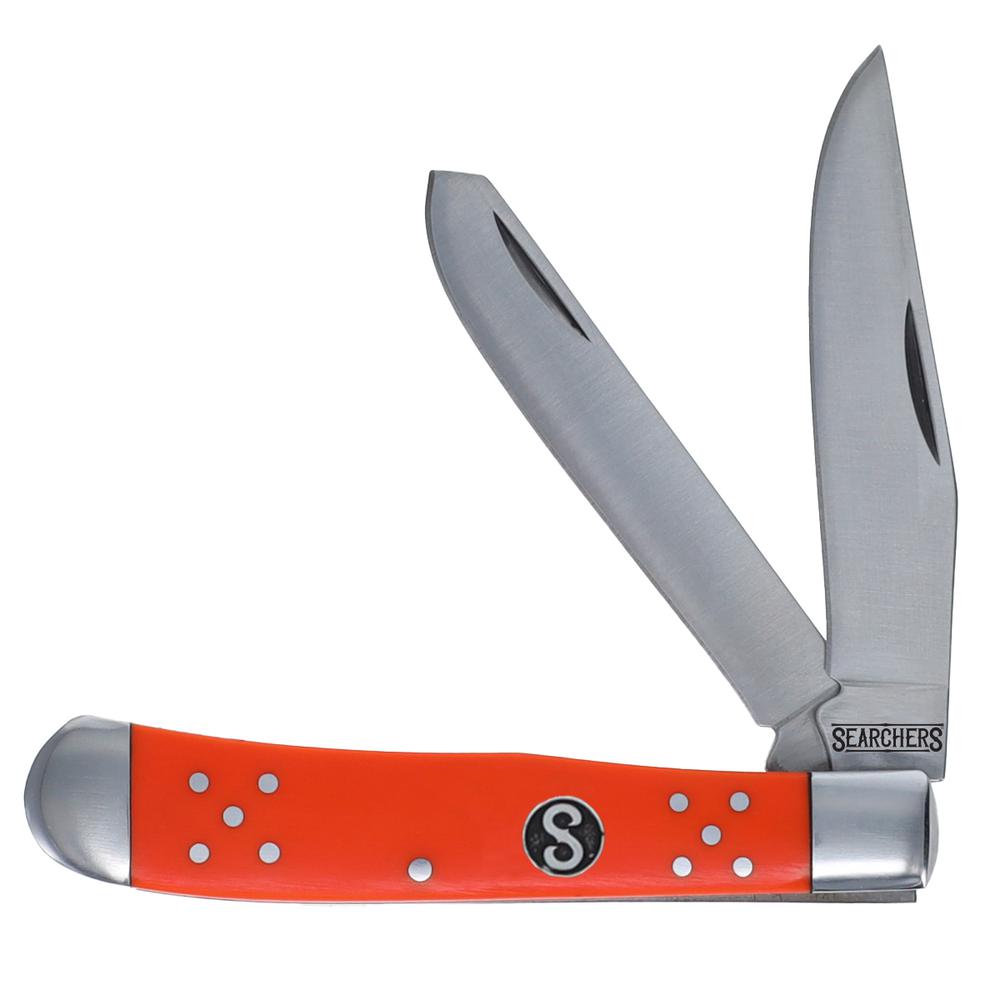 Scipio 2-Blade Brahma Bull Trapper Pocket Knife FCC0002OD - Duo Blade Traditional Trapper Folding Knife - Orange. Picture 1