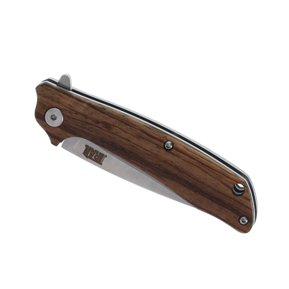 Scipio FRP0037ZW  Outlaw Ball Bearing Pocket Knife - Stainless Steel Folding Knife 3-Inch EDC - Zebrawood. Picture 1
