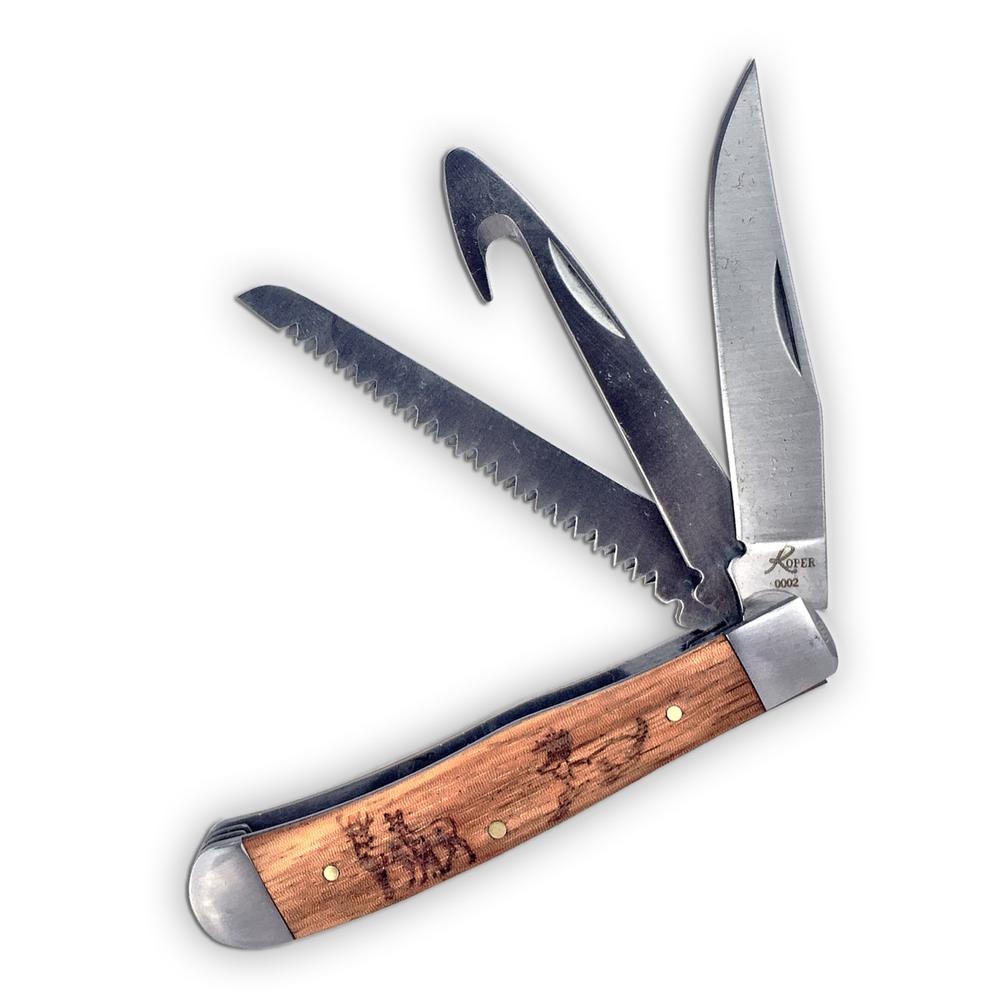 Scipio Multi-Blade Hunter Pocket Knife FRP009WD - Folding Hunter Pocket Knife 3.25-Inch Blades Deer Hunting Multitool. Picture 1