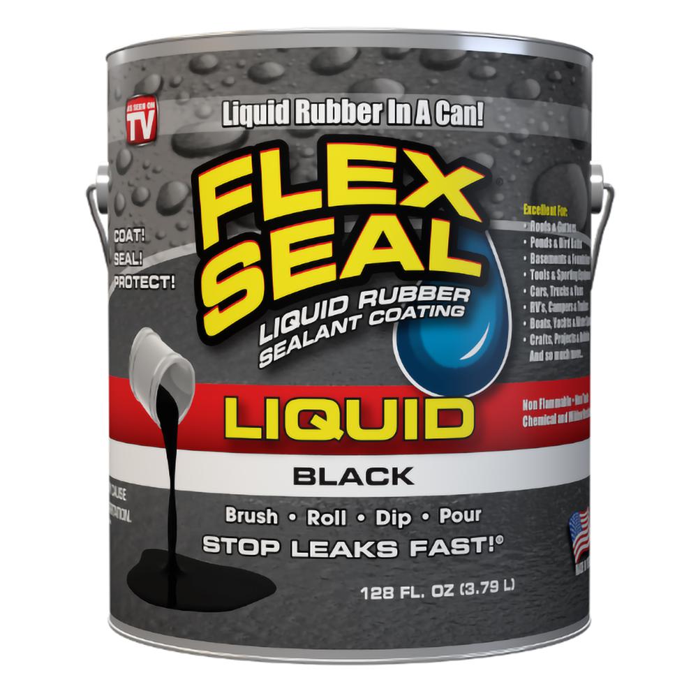 Flex Seal FSLFSBLKR01 Liquid Gallon Flex Seal Liquid Rubber Coating Black. Picture 1