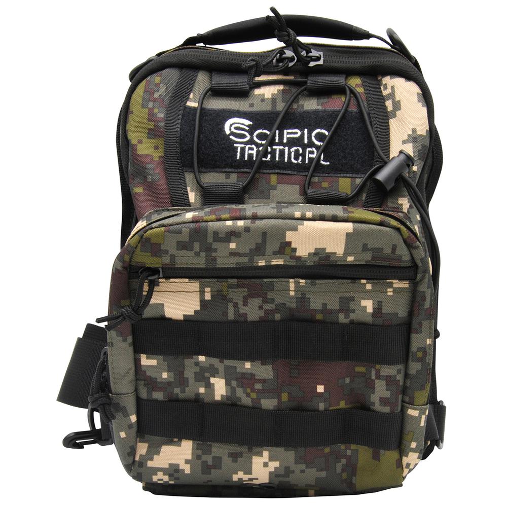 Scipio Tactical Sling Pack JYFSP11CAMO Lightweight Durable Military-Style Sling Bag - Camo. Picture 1