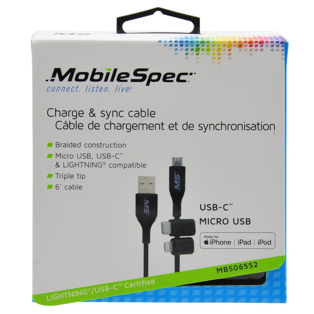 6Ft Multi-Use Charge and Sync Cable. Picture 3