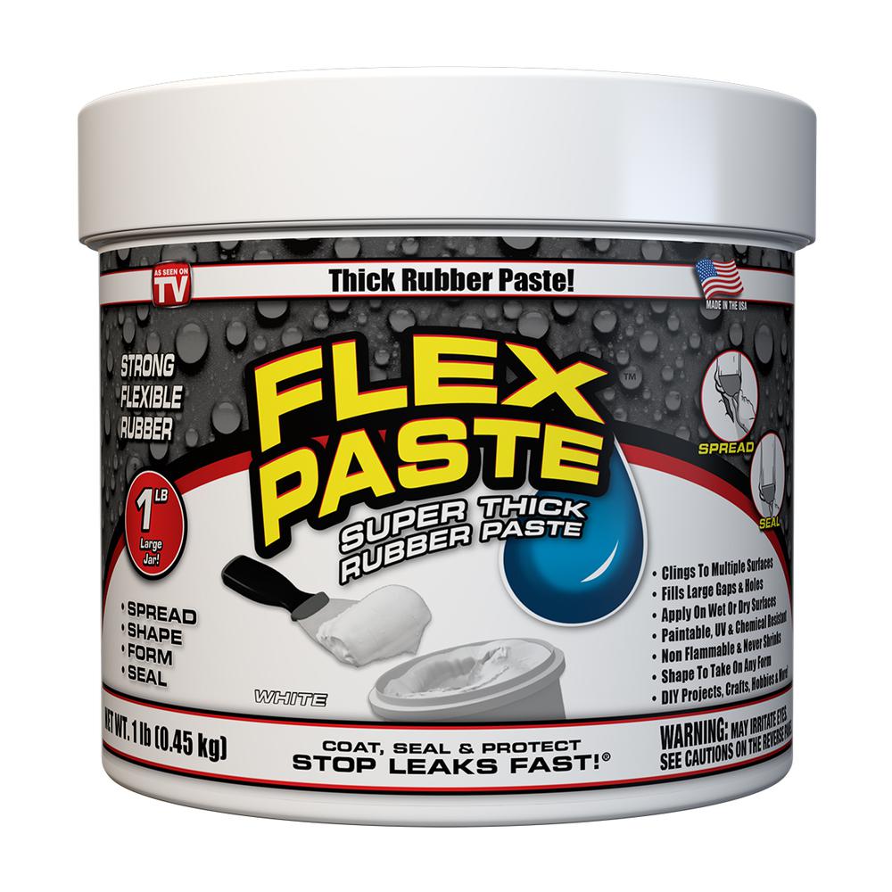Fast Leak Sealant Flex Paste Rubber Epoxy 1 Pound Jar White PFSWHTR16. Picture 1