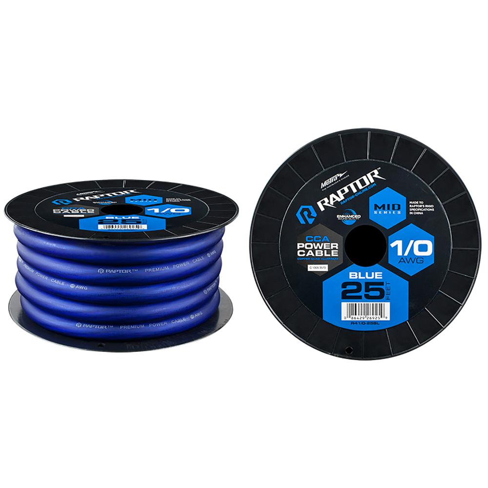 1/0 AWG/25' POWER CABLE BLUE CCA. Picture 1