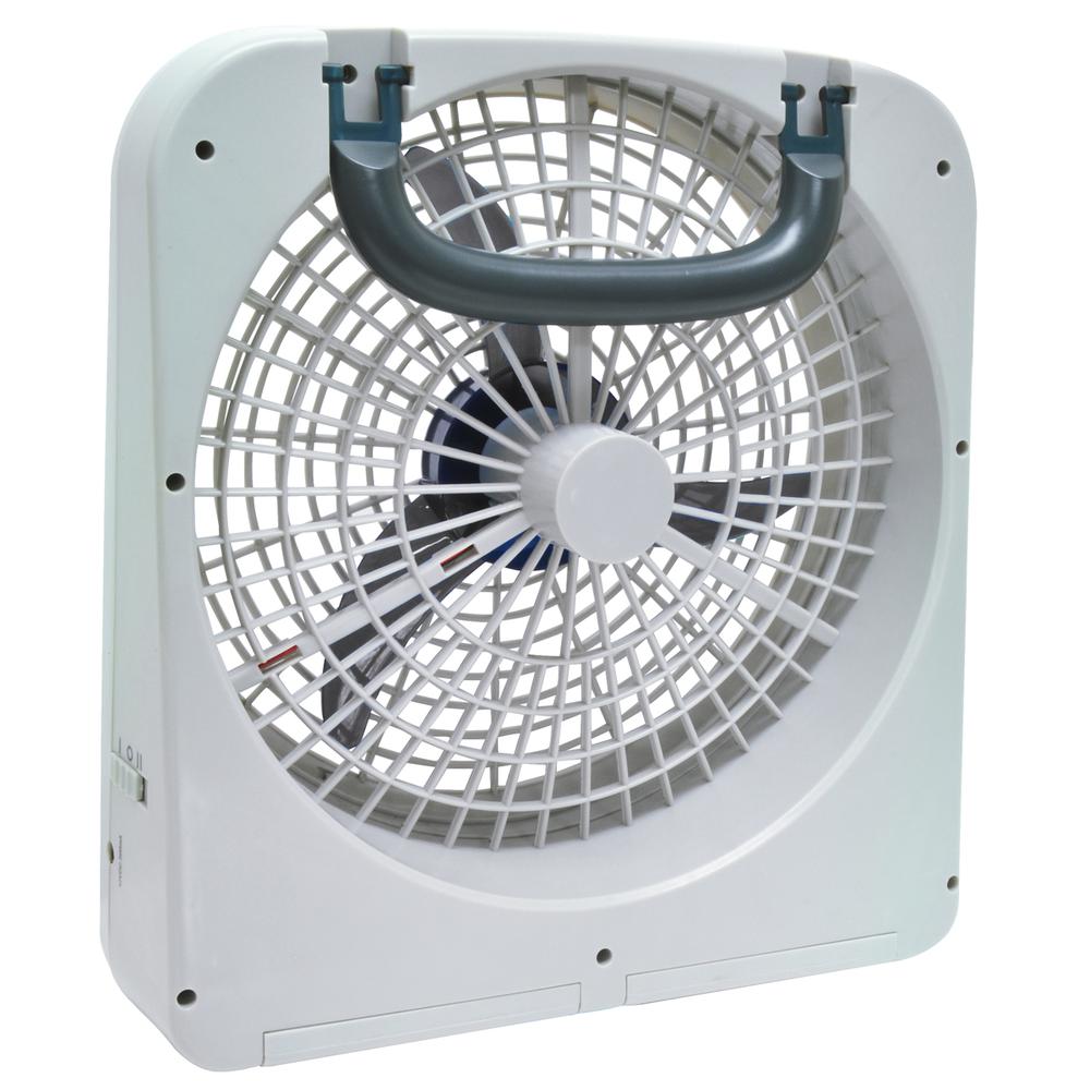 Portable Indoor Outdoor Fan 12-volt or Battery Dual Power Travel Fan 10-inch RP8000. Picture 2