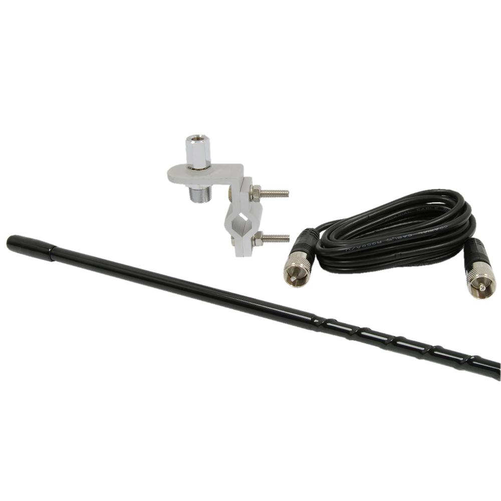 4ft CB Antenna Kit w/ 9ft Cable  Black. Picture 1