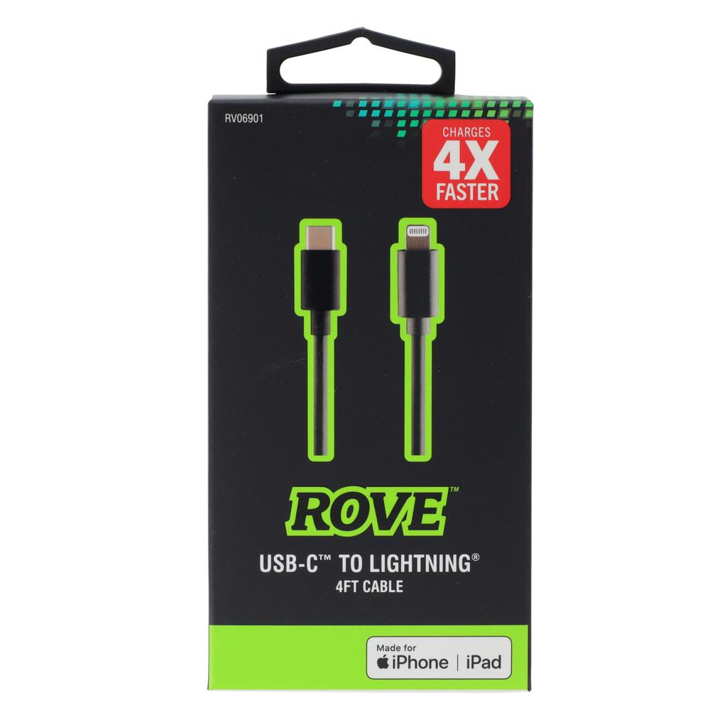 Rove RV06901 Fast Charging Lightning(R) Cable USB-C(R) Certified for iPhone and iPad Apple USB-C(R) 4ft Charger Cord. Picture 4