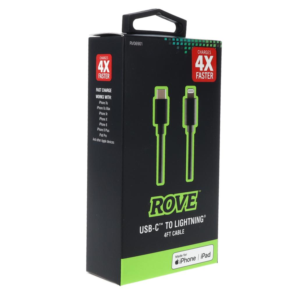 Rove RV06901 Fast Charging Lightning(R) Cable USB-C(R) Certified for iPhone and iPad Apple USB-C(R) 4ft Charger Cord. Picture 5
