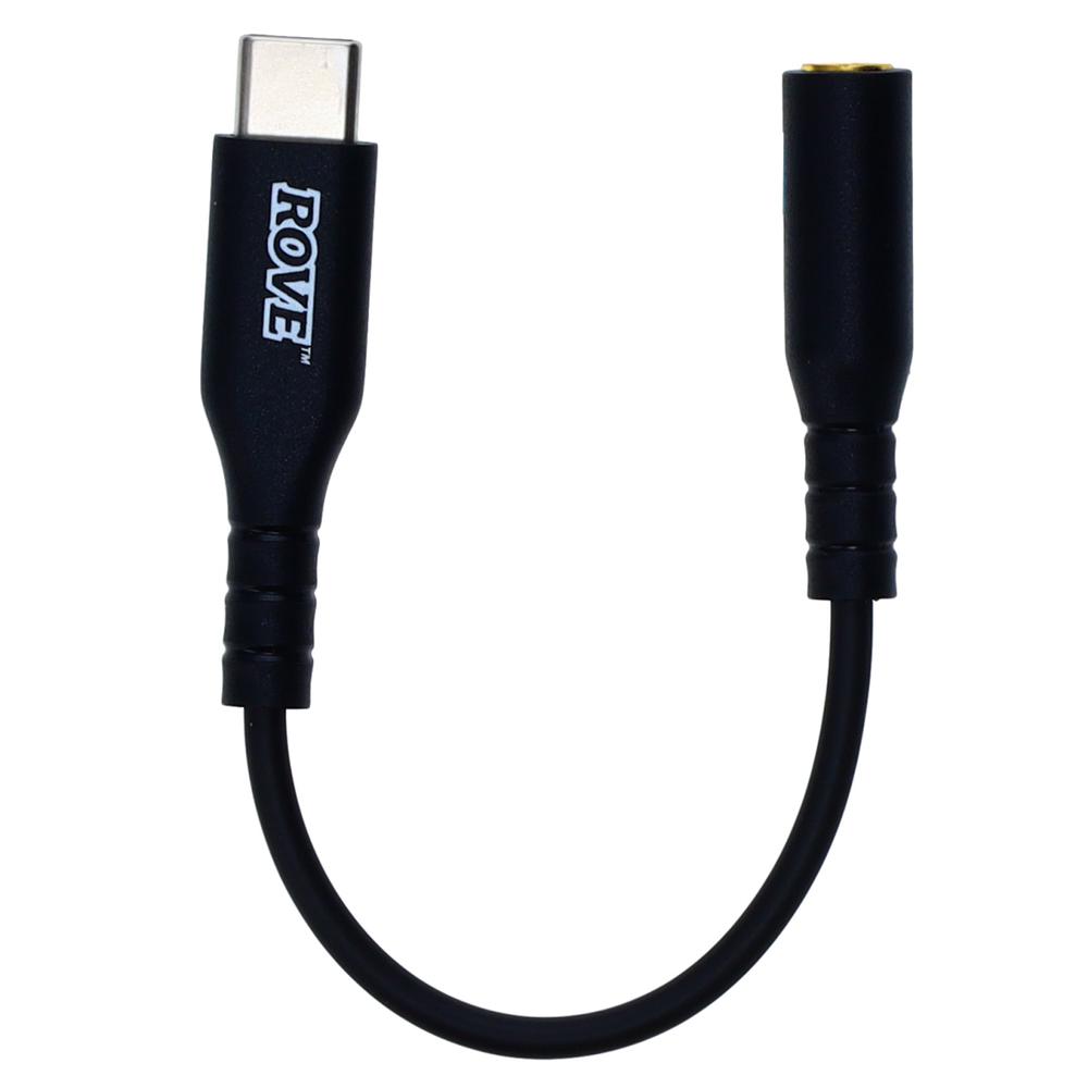 Rove RV069131 3in USB-C to 3.5 MM Headphone Jack Adapter USB-C(R) to Female Audio Adapter - Black. Picture 1