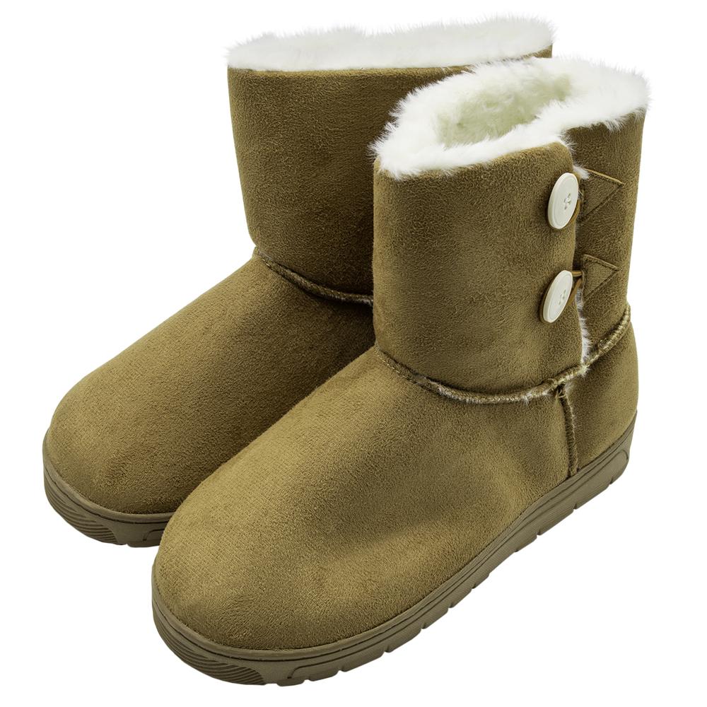 BCO WOMENS BOOT SLIPPERS-L BROWN. Picture 1