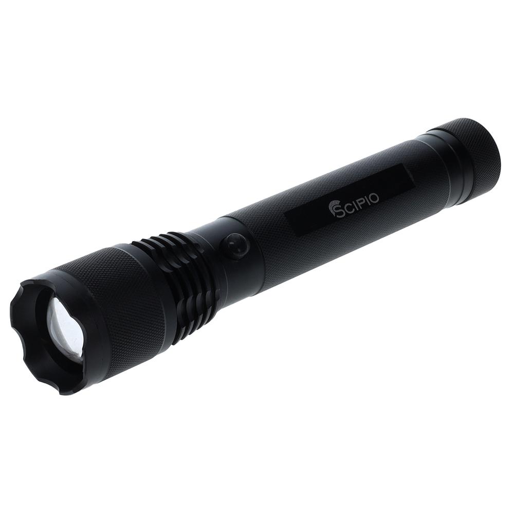 Scipio Tactical Flashlight S3201E 8.5-inch Aluminum 350 Lumens Camping EDC Torch Lightweight- Black. Picture 1