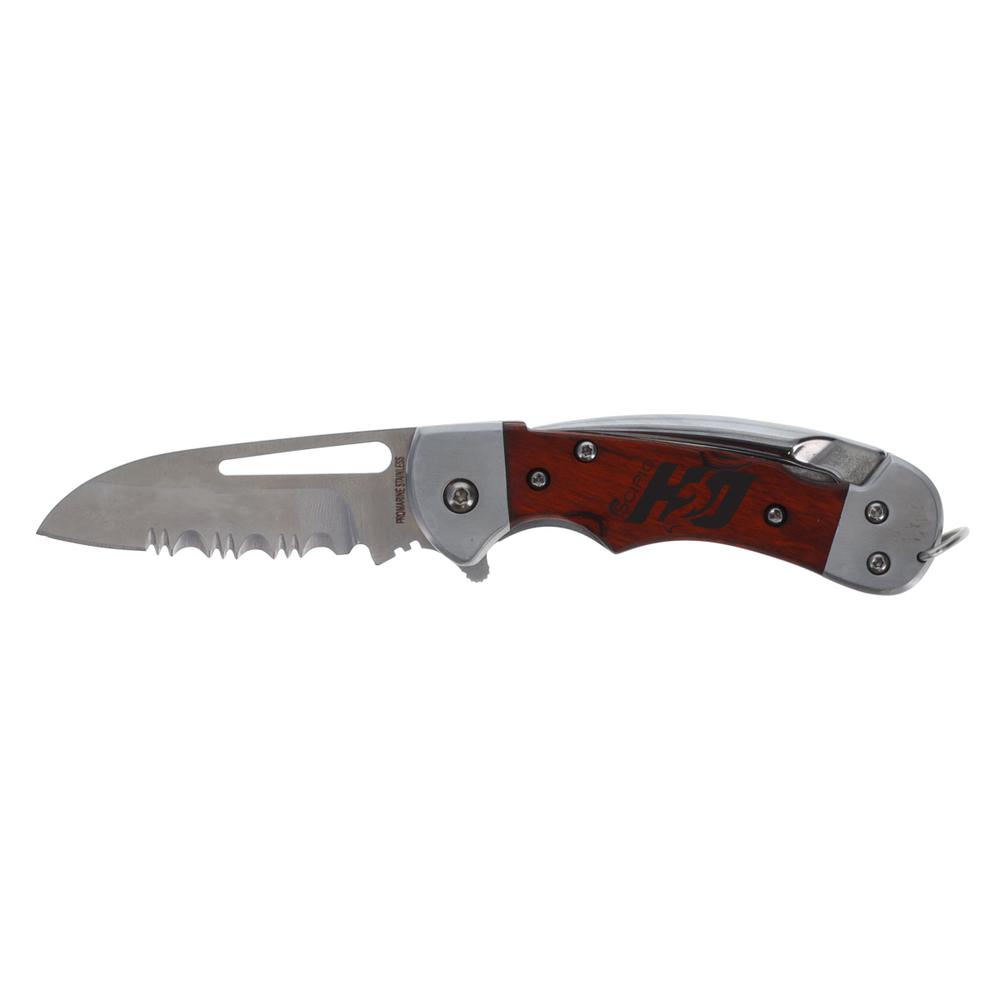 Scipio Sailors Pocket Knife SHDA02 with Marlin Spike - 2.5 Inch Serrate Blade Rigging Knife - Wood Handle. Picture 1