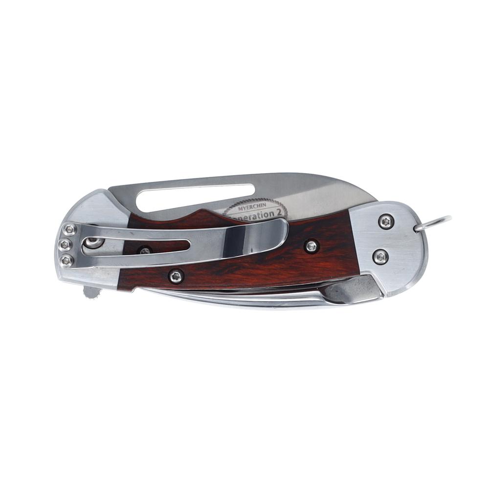 Scipio Sailors Pocket Knife SHDA02 with Marlin Spike - 2.5 Inch Serrate Blade Rigging Knife - Wood Handle. Picture 3