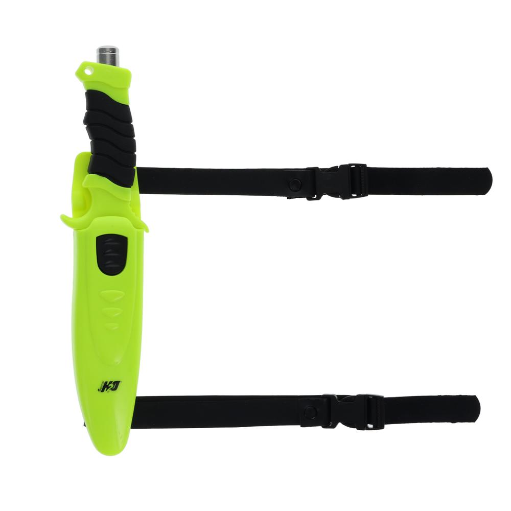 Scipio Dive Knife  SHDA06 - Stainless Steel Blade Diving Knife for Fishing Scuba Diving - Neon Yellow with Sheath and Leg Strap. Picture 1