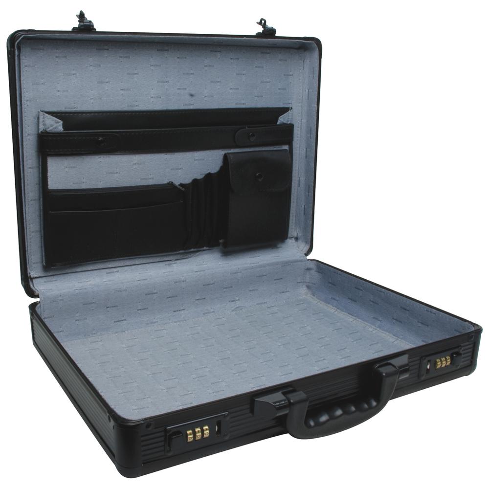 Briefcase with Lock Combination Anti-Theft Attache Black Aluminum SPC-941G. Picture 2