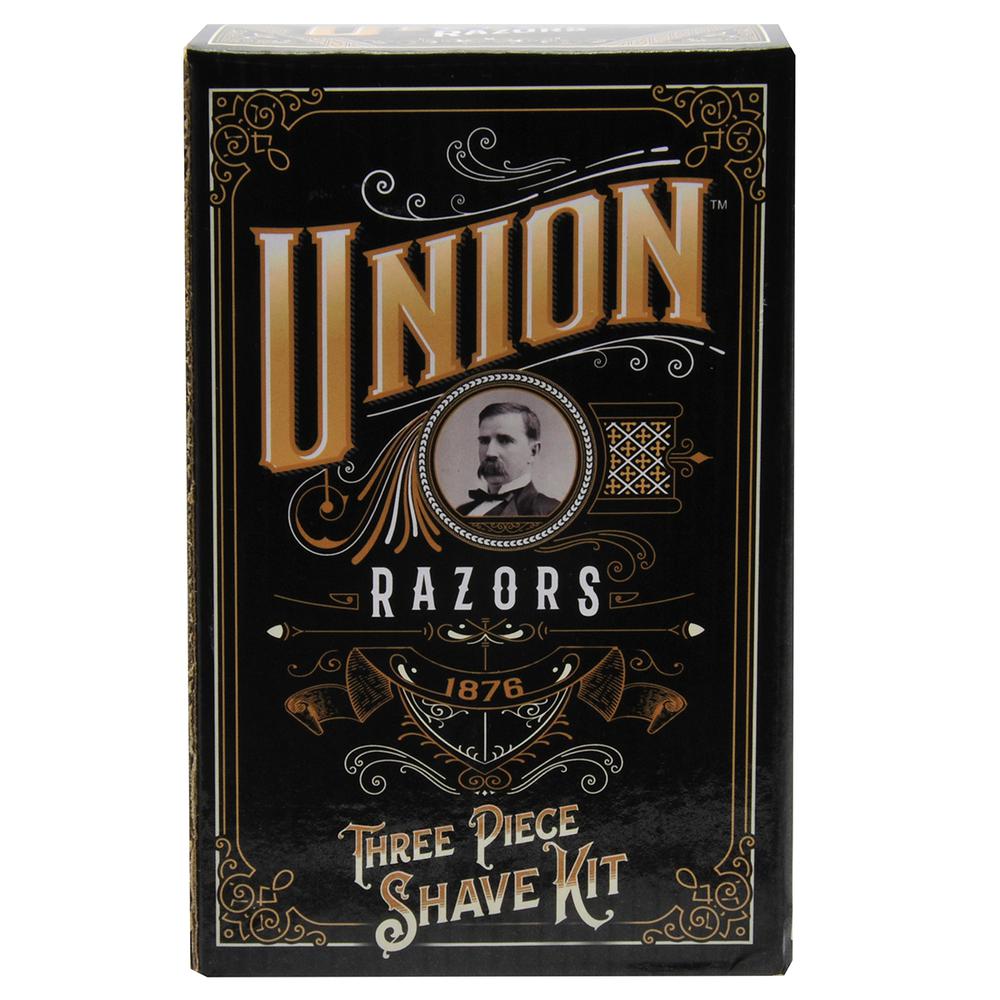 Union Razors SS2 Wet Shaving Kit for Men 3-Piece Shaving Gift Set with Brush and Stand Razor Barber Kit - White. Picture 2