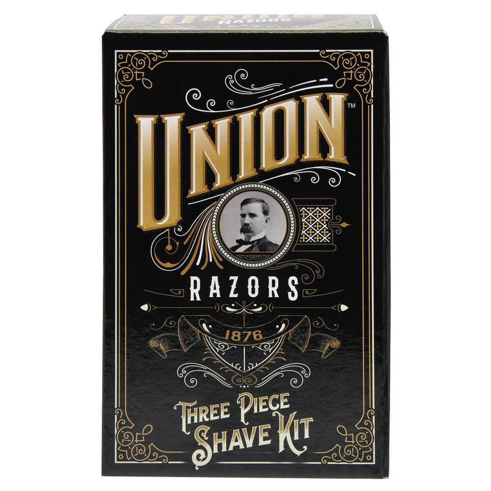 Union Razors SS3 Wet Shaving Kit for Men 3-Piece Shaving Gift Set with Brush and Stand Razor Barber Kit - Black. Picture 2