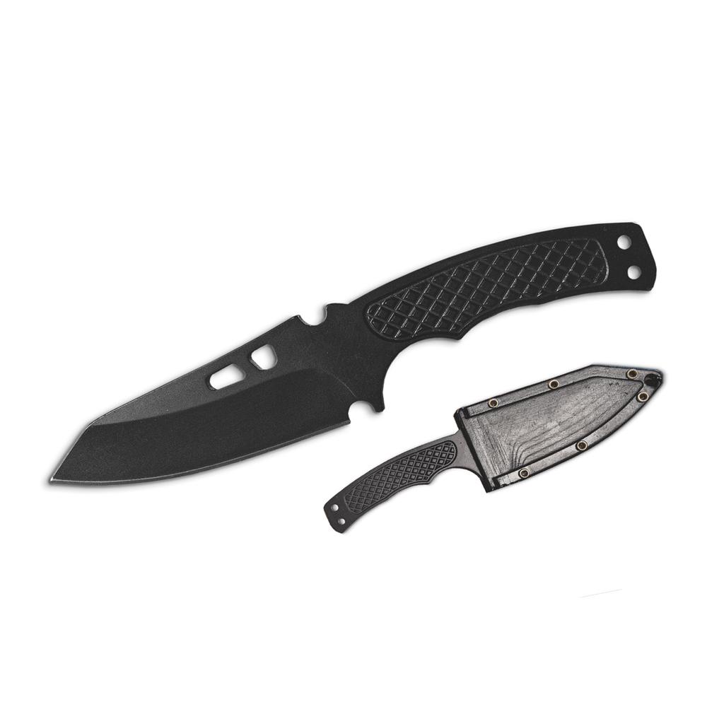 Scipio Recon Ops Neck Knife ST017 Tactical 2-Inch Tanto-Style Blade Small Knife with Sheath and Chain - Black. Picture 1
