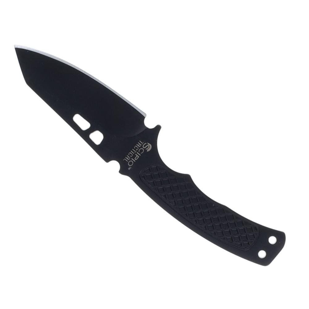 Scipio Recon Ops Neck Knife ST017 Tactical 2-Inch Tanto-Style Blade Small Knife with Sheath and Chain - Black. Picture 2