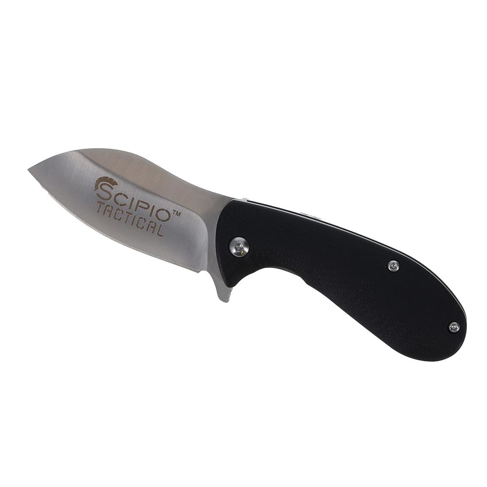 Scipio Grunt Pocket Knife ST048 - Compact-size Tactical Knife 2.75-inch Blade Hunting Knife for Skinning and Cutting - Black. Picture 4