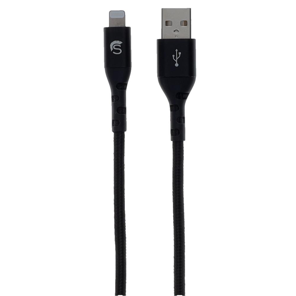 Scipio 10ft Kevlar Lightning to USB-A Braided Cable STLIGHTA10 - Fast-Charging Power Cord for iPhone iPad - Black. Picture 1