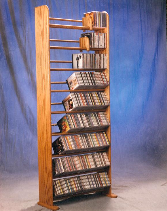 Solid Oak 9 Row Dowel CD Rack. The main picture.