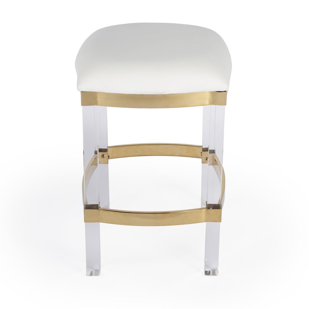 Jordan Acrylic & Polished Brass Counter Stool. Picture 2