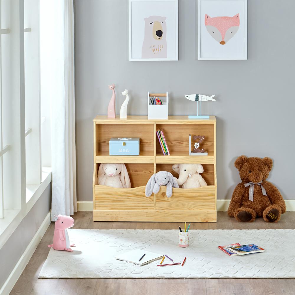 Solid Wood Toy Organizer Shelf-
Natural Finish. Picture 2