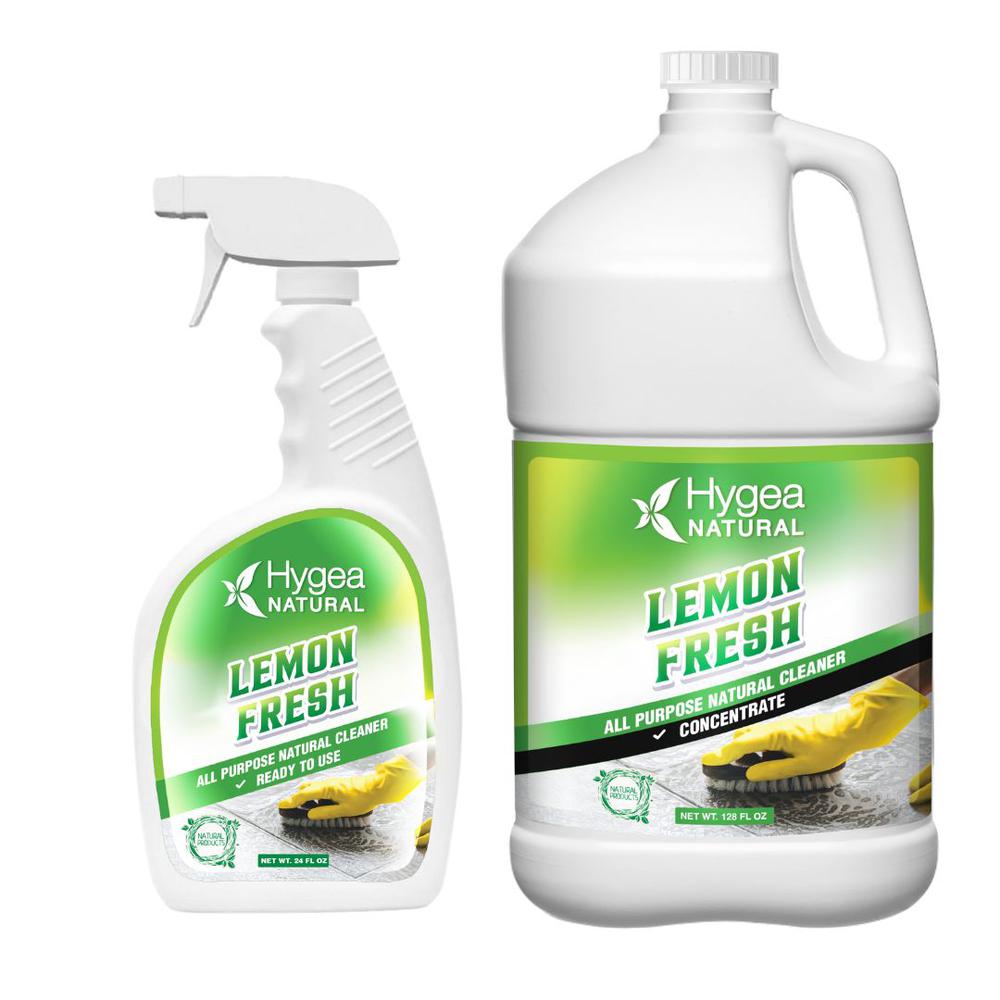 Lemon Fresh - Natural All Purpose Cleaner 24oz Spray + Concentrated Refill. Picture 1