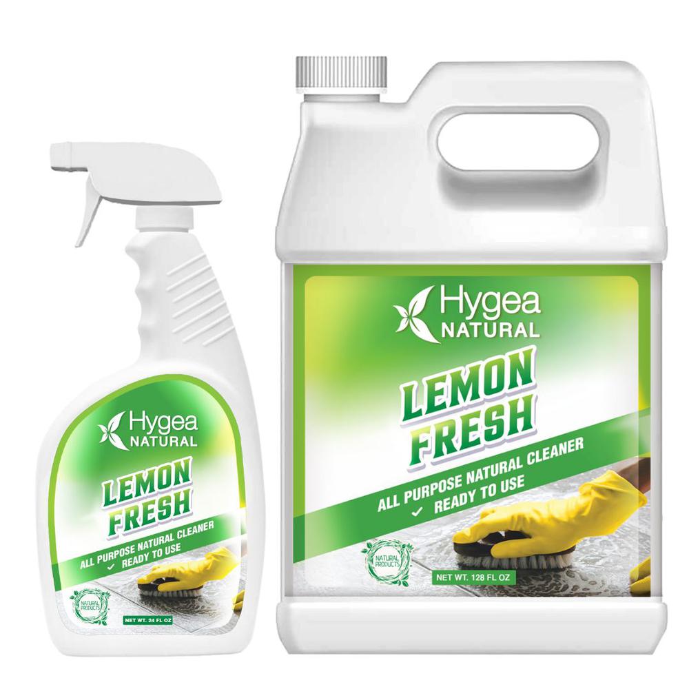 Lemon Fresh - Natural All Purpose Cleaner Ready to use 24oz Spray + Refill. Picture 1